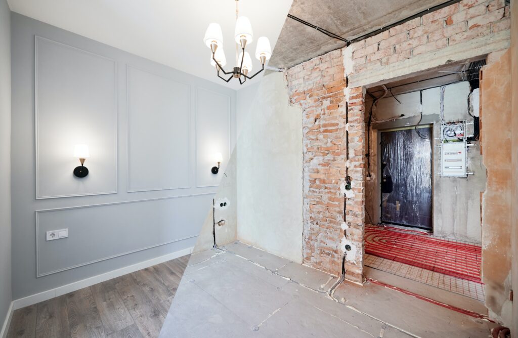 Comparison of bedroom before and after renovation.